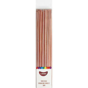 Candles: GoBake Sparkling Candles Pearl Rose Gold 18/Pack