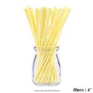 Cake Craft 6 Inch Pop Sticks Yellow 50/Pack