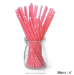 Cake Craft 6 Inch Pop Sticks Coral 50/Pack