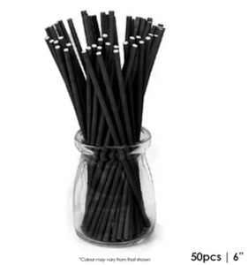 Cake Dowels: Cake Craft 6 Inch Pop Sticks Black | 50/Pack