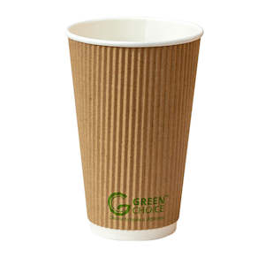 Hot Cups: Green Choice Double Wall Ripple PLA 16oz Coffee Cup 25/Pack