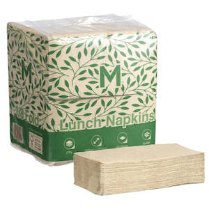 Eco Serviettes: M Quilted Lunch Napkins 2ply 1/8 Fold Kraft | 1200/Ctn