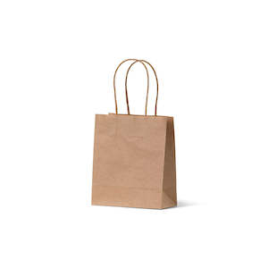 Twist Handle Bags: Kraft Twist Handle Paper Bag 'Runt' 165x140x75mm | Each