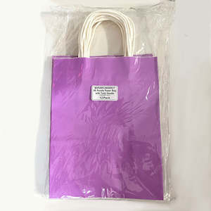 Twist Handle Bags 1: Purple Paper Bag with White Twist Handle #6 210x270x110mm 12/Pack