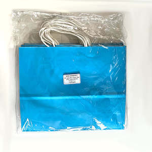 Twist Handle Bags 1: Light Blue Paper Bag with White Twist Handle #8 320x260x120mm 12/Pack