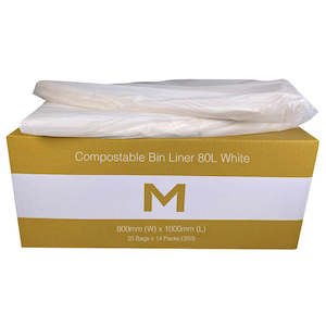 Bin Liners With Handles: M Compostable Bin Liners 80 Litre 25/Roll