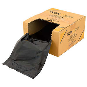 IKON Black Rubbish Bags in Dispenser Box 82L | 100/Box