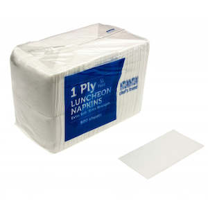 Luncheon Serviettes: White Luncheon Serviettes Economy 1 Ply 1/8 Fold 500/Pack