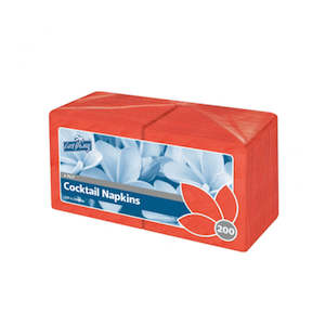 Cocktail Serviettes: Castaway 2ply Cocktail Napkins Red 200/Pack