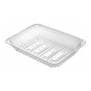 Clear Plastic Trays: TG-30H PET Clear Plastic Food Tray 225x158x39mm 50/Pack