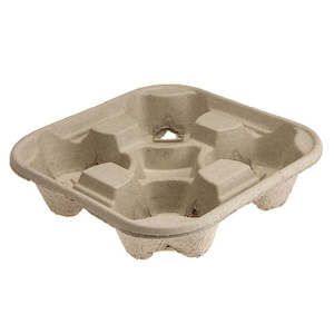 Eco: M Pulp Cup Holders 4 Cup | 300/Ctn