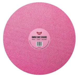 Cake Board Round Glitter Pink 12 Inch | 6mm Thick Masonite