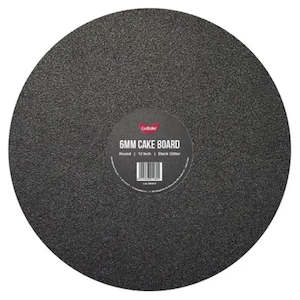 Cake Board Round Glitter Black 12 Inch | 6mm Thick Masonite