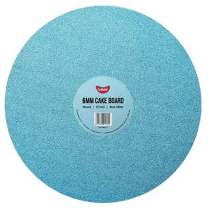Cake Board Round Glitter Blue 12 Inch | 6mm Thick Masonite