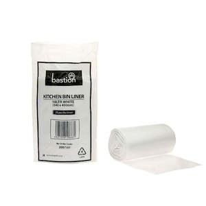 Bastion Kitchen Bin Liners White 18 Litre  | 50/Pack