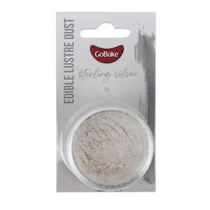 Edible Lustre Dusts: GoBake Edible Lustre Dust Stirling SIlver 2g