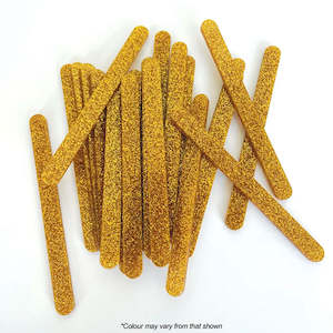 Cake Dowels: Acrylic Popsicle Sticks Gold Glitter | 24/Pack