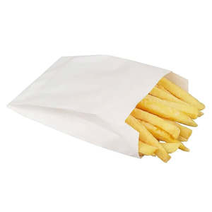 Greaseproof Foil Bags: Greaseproof White Paper Chip Bag | 1000/Pack