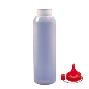 Sauce Bottles: Squeezable Sauce Bottle & Red Cap 500ml (Each)