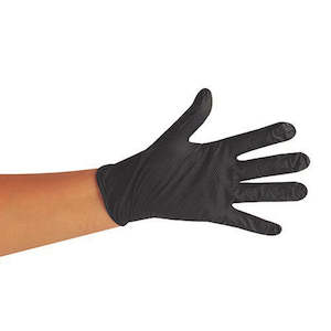Nitrile Gloves: Pomona Blaxx Nitrile Black Texture Grip Powder Free Gloves Xtra Large | 100/Pack