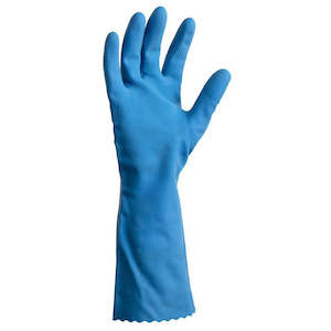 Latex Gloves: M Silverlined Blue Rubber Gloves Large | Pair