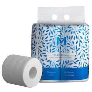 Toilet Paper: M Toilet Tissue Unwrapped White 2 Ply 400 Sheets 4/Pack