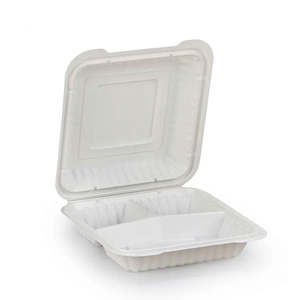 EP83 3 Compartment Plastic Meal Clamshell 8x8x3" | 150/Ctn
