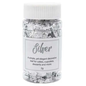 GoBake Decorating Leaf Flakes Silver 2g