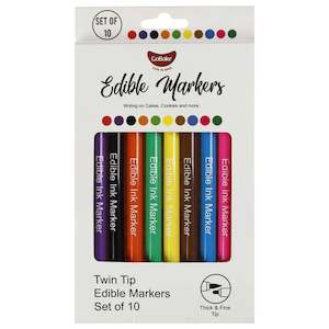Edible Pens Markers: GoBake Edible Markers Set Twin Tip | 10/Pack