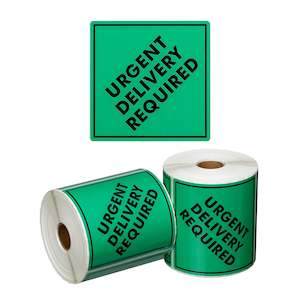 Urgent Delivery Required Shipping Labels Green/Black | 500/Roll