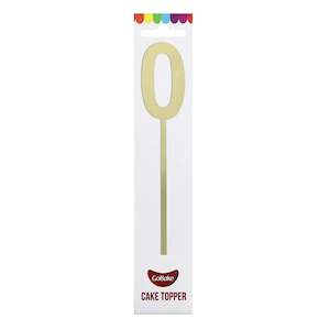 Cake Toppers: GoBake Small Mirror Number Topper #0 Gold