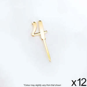 Cake Toppers: Cake Craft #4 Gold Mirror Acrylic Cupcake Toppers 3.5cm | 12/Pack