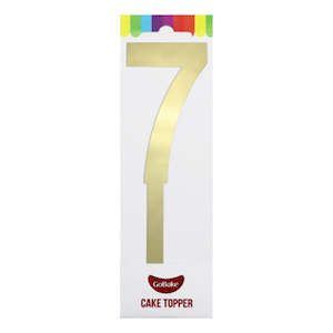 Cake Toppers: GoBake Large Mirror Number Topper #7 Gold