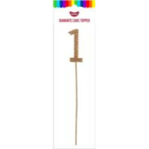 GoBake Gold Diamante #1 Topper 4.5cm