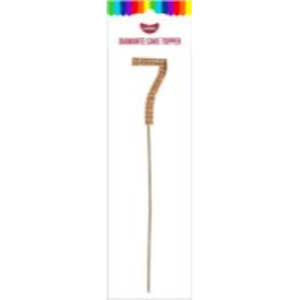 Diamante Toppers: GoBake Gold Diamante #7 Topper 4.5cm