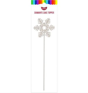 GoBake Silver Snowflake Diamante Topper 4.5cm