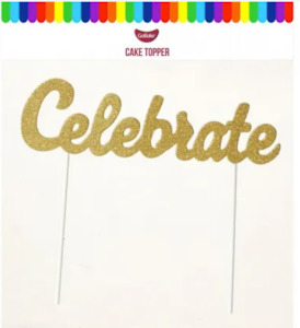 Paper Toppers: GoBake Celebrate Gold Paper Cake Topper