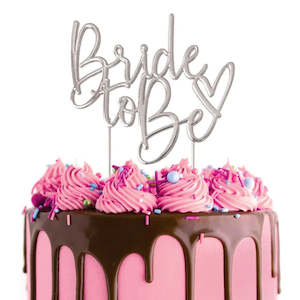 Metal Toppers: Cake Craft Metal Cake Topper Bride to Be Silver