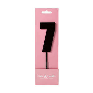 Cake & Candle Acrylic Mega Number Topper #7 Black
