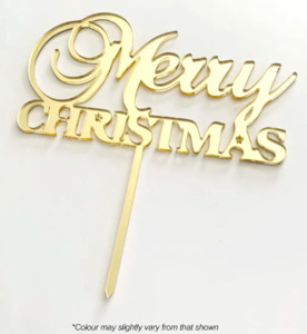 Seasonal Cake Toppers: Cake Craft Merry Christmas Gold Mirror Acrylic Cake Topper