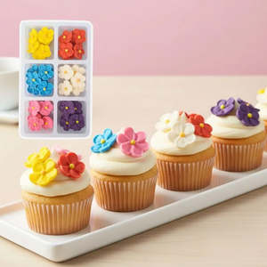 Sugar Decorations: Small 5 Petal Sugar Flowers Assorted | 42 Piece Pack