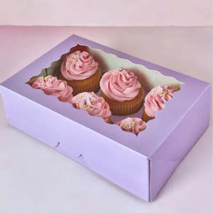 Cupcake Boxes: Cake Craft 6 Hole Cupcake Box Lilac | Each