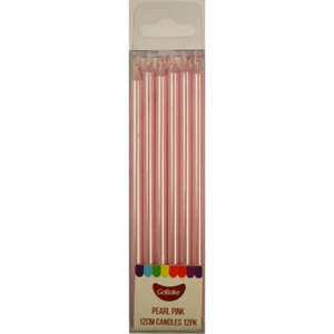 Candles: GoBake Tall Candles Pearl Pink 12cm | 12/Pack