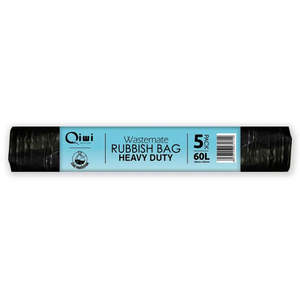 Rubbish Bin Liners: Qiwi Wastemate Rubbish Bags 60L | 5/Pack