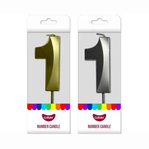 Candles: GoBake Metallic Number #1 Candle | Each