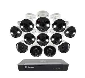 Swann: Swann 16CH 4K NVR Kit with 8 x 4K PIR Spot Light Bullet + 4 x 4K PIR Cameras