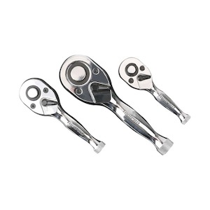 ToolPRO Stubby Ratchet Handle Set 1/4, 3/8 & 1/2" Drive