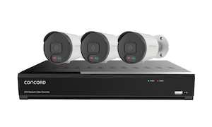 Swann: Concord 8 Channel 4K NVR Kit with 3 x 4K Bullet Cameras featuring Red and Green Lights for Deterrence V3 QV5530