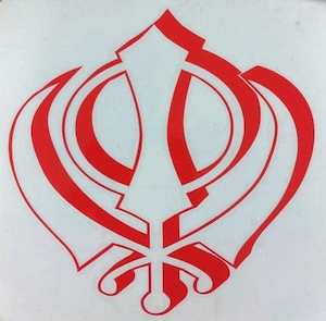 Sikh Religious Symbol Logo Stickers Khanda