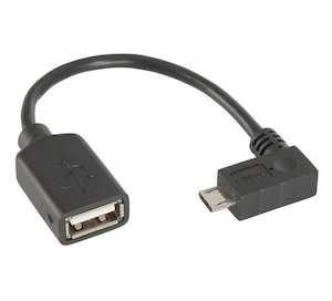 USB2.0 OTG Female A Plug to Right-Angle Micro Male B Plug WC7725